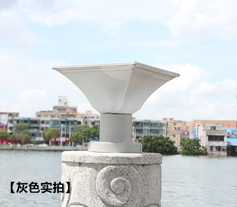(QDTYN-ZT006)現代簡約LED太陽能柱頭燈圍墻燈灰色戶外實拍
